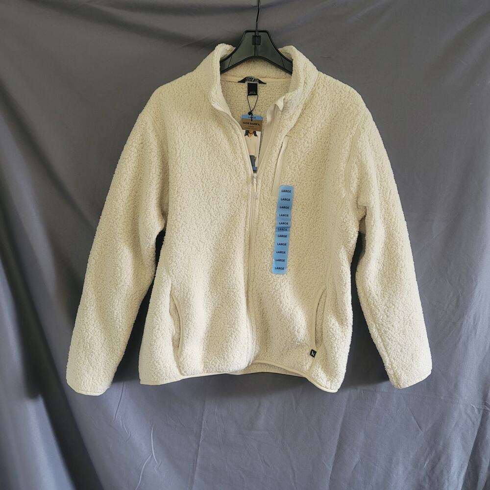 Eddie Bauer Women's Cream Fleece Jacket Size Large NWT